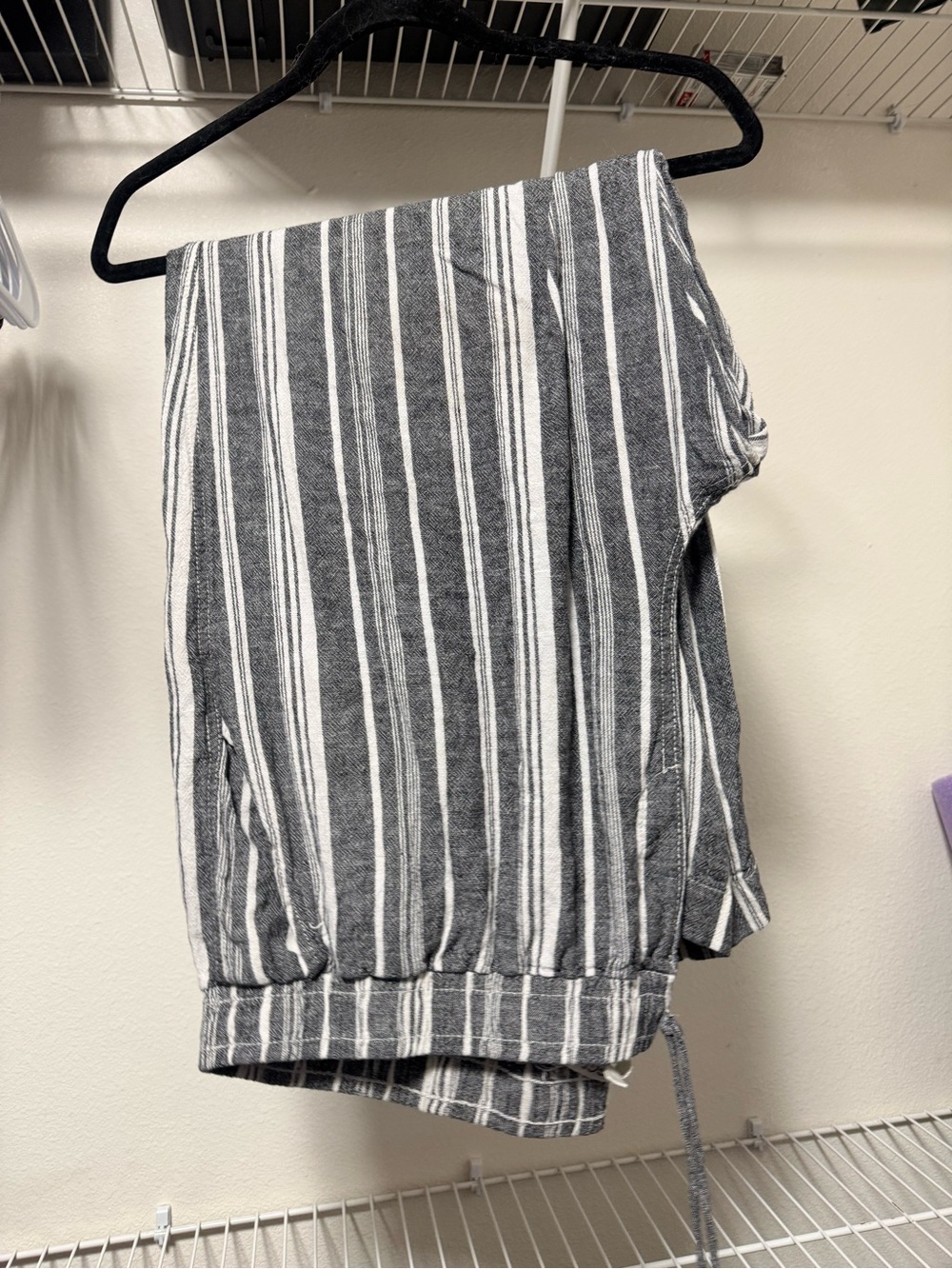 Costco Striped Gray & White womens Lounge Bottoms